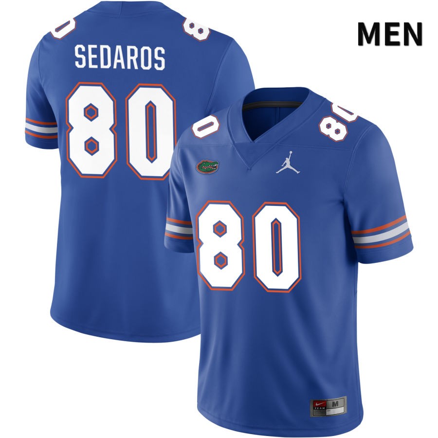 NCAA Florida Gators Zak Sedaros Men's #80 Jordan Brand Royal 2022 NIL Stitched Authentic College Football Jersey KFI2664GG